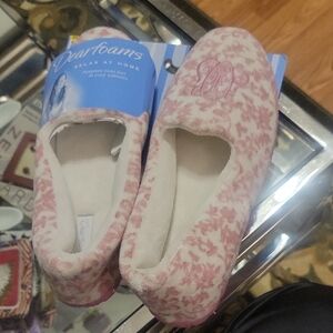 Dearfoams Women's Floral Pink Slippers